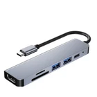 6in1 USB-C Hub Type C to HDMI USB 3.0 TF SD PD Portable Docking Station Adapter