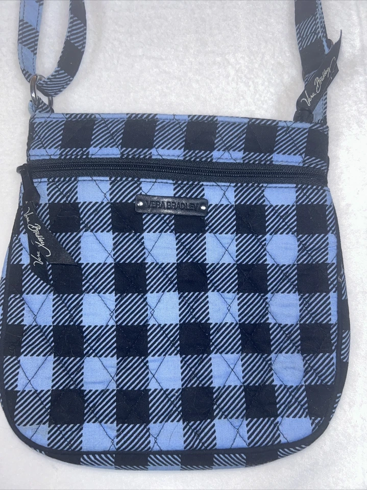 Bolso Bandolera Vera Bradley ALPINE CHECK Pequeño Doble Cremallera Hipster Foto 2 de 4
