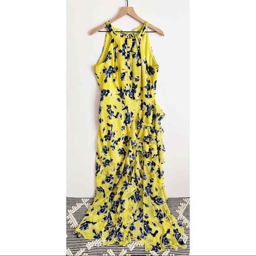 Eliza J Halter Neck Ruffle Floral Print 