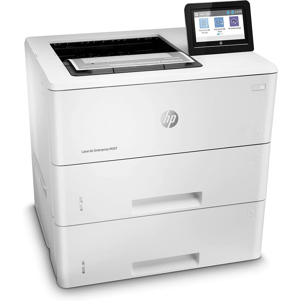 HP LaserJet Enterprise M507x Wireless Network A4 Mono Laser Printer, 2 Trays - Image 3 of 4