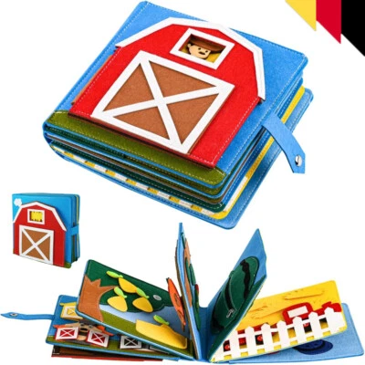 MARKENLOS Quiet Book Montessori Spielzeug 3D Filz Busy Book Sensorisches Busy Board Kinder