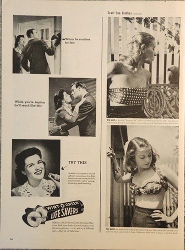 Life Savers Wint o Green Candy 1944 vintage después de comer beber y fumar - Imagen 2 de 2