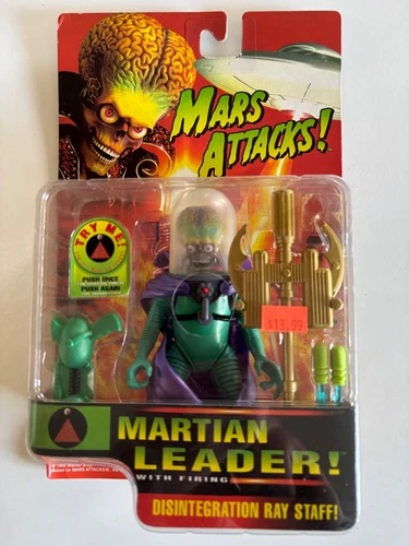 Mars Attacks MARTIAN LEADER! Action Figure SEALED IN CARD 1996 Trendmasters FAB!