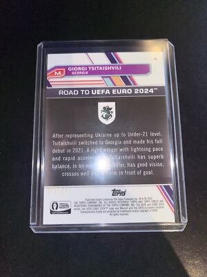 TOPPS FINEST ROAD TO UEFA EURO 2024 Giorgi Tsitaishvili 174/250 Georgia