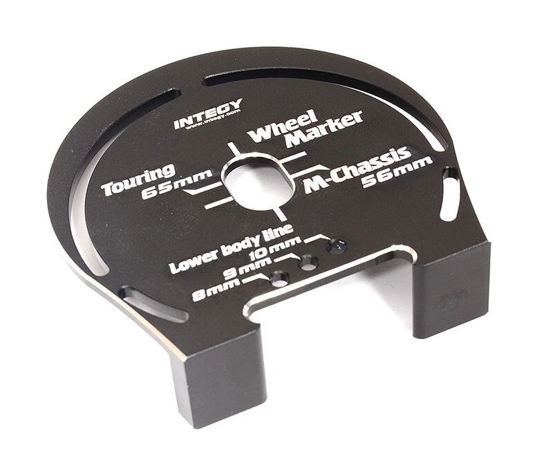 INTEGY Black Billet Machined Aluminum Wheel Well Marker for 1/10 Scale On-Road Cars