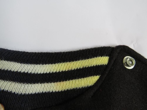 Vintage DeLong Lettermans College Jacke schwarz/weiß Größe 16 neu aus altem Lagerbestand - Bild 6 von 8