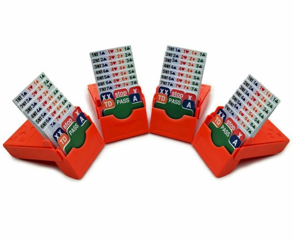 Set of 4 Bridge Bidding Boxes Bidding Device With Plastic Insert ...