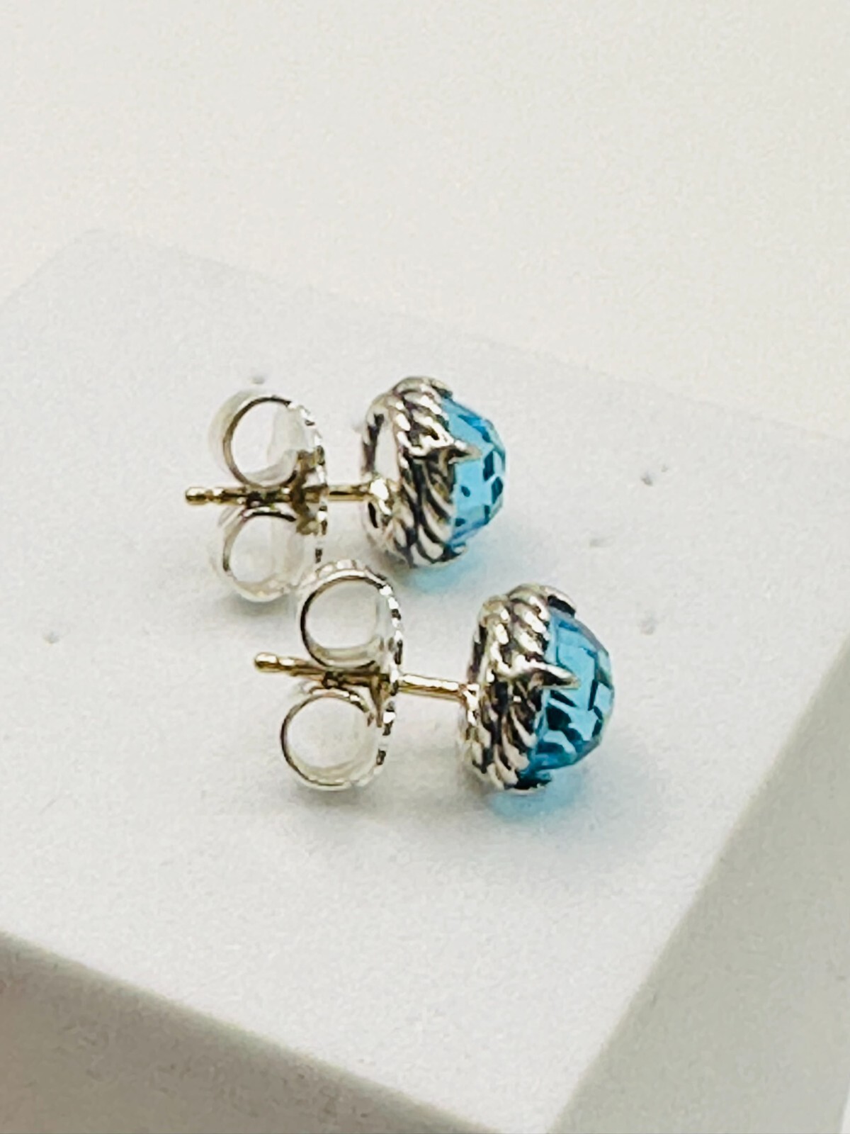 David Yurman Petite Chatelaine Stud Earrings Blue… - image 2