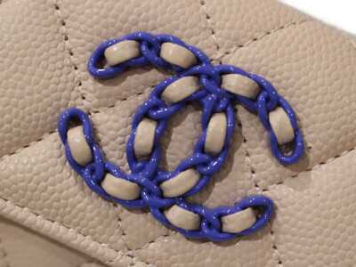 ○Chanel 19 Small Flap Wallet Ap3711 Tri-Fold Pink Caviar Skin
