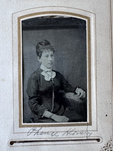 Antique Upper Class Woman Lady Tintype c 1800 Tin Plate Horsey Wilmington DE - Picture 2 of 9