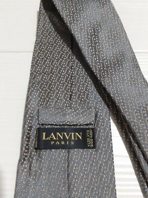 Lanvin Paris Krawatte Tie 100% Seide Necktie Grau Farbwechsel Basis Licht A771
