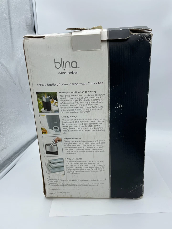 Wine Chiller Blinq bateria portátil ou operação de energia CA feita por Breville Gray - Imagem 4 de 4