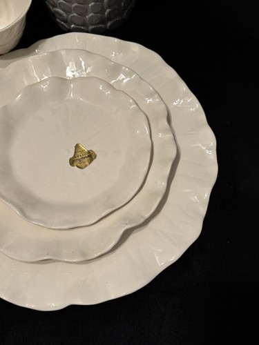 5 Piece Place Setting Vintage Metlox Poppytrail Lotus Pattern White Cabbage Leaf - Picture 5 of 8