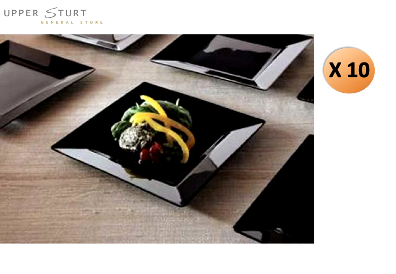 Yoshi Ware Emi Squares Black Dessert Plate 6.5 inch Party Supplies FREE