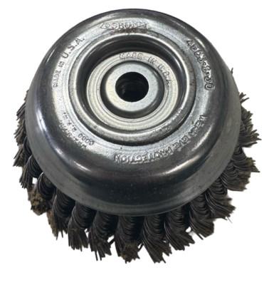 Osborn 6'' Knotted Wire Cup Brush 5/8''-11 Arbor .035'' Steel Wire USA Made
