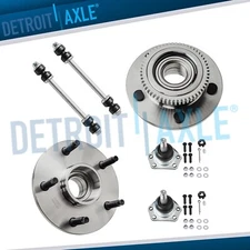 2WD Front Wheel Bearing Hub + Ball Joints Sway Bars for 2000-2001 Dodge Ram 1500