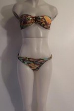 Womens Pilyq Multicolor Python Print 2 Pc Set Bandeau Bikini S 