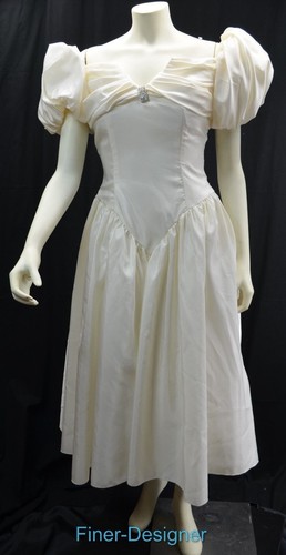 Jordan bridal wedding Dress short gown cream vintage 80 bride S/S Size 9 10 NEW - Picture 3 of 6