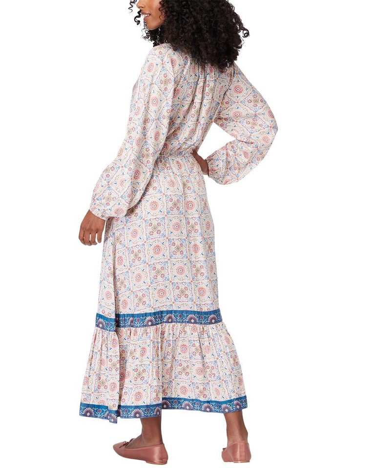 Roller Rabbit Mosaic Tile Border Olaya Maxi Dress Women's Blue Xxs eBay