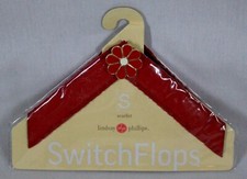 LINDSAY PHILLIPS SWITCH FLOPS RED "SCARLET" STRAPS FOR FLIP-FLOPS SIZE S NEW