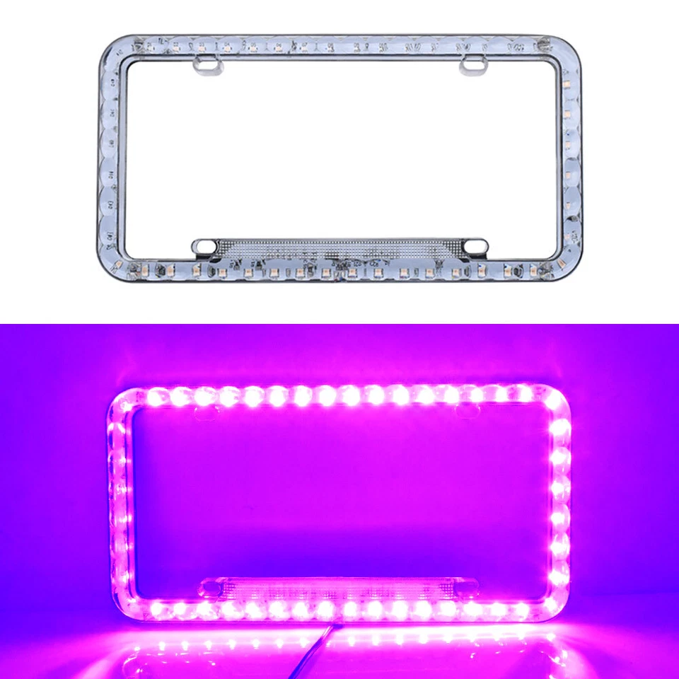 Universal Fitlicens Luz LED Neón Marco de Licencia Frontal Marco de Licencia Soporte 12V Foto 4 de 4