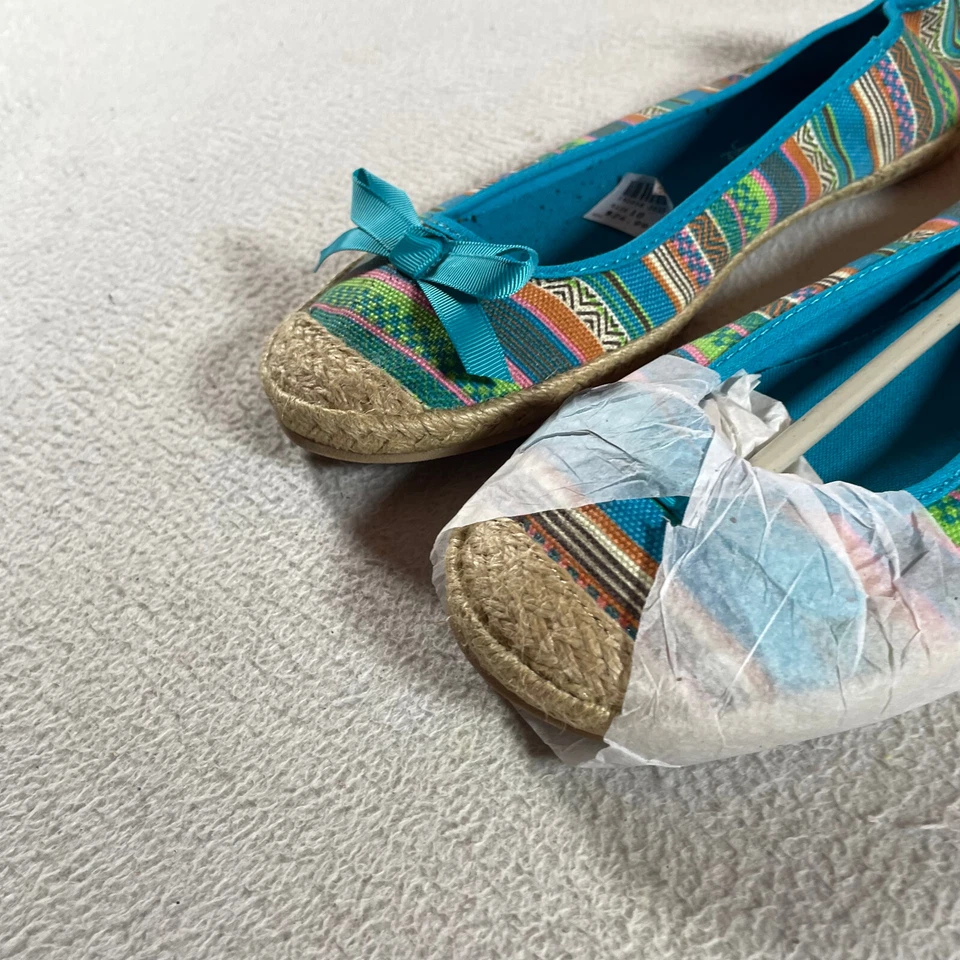 American Eagle Flats Women 10 Bow Aztec Southwest Shoes Espadrilles Art Color - Image 2 of 4
