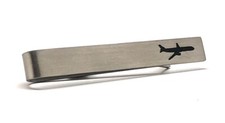 Airplane Tie Clip Silver Aviation Tie Bar for Pilot Traveler Flight Attendant