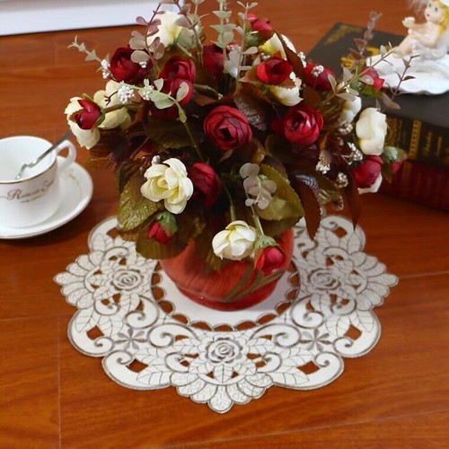 Set of 4 Vintage Embroidery Cutwork Lace Flower Placemat Dining Table Mats Doily - Picture 39 of 89
