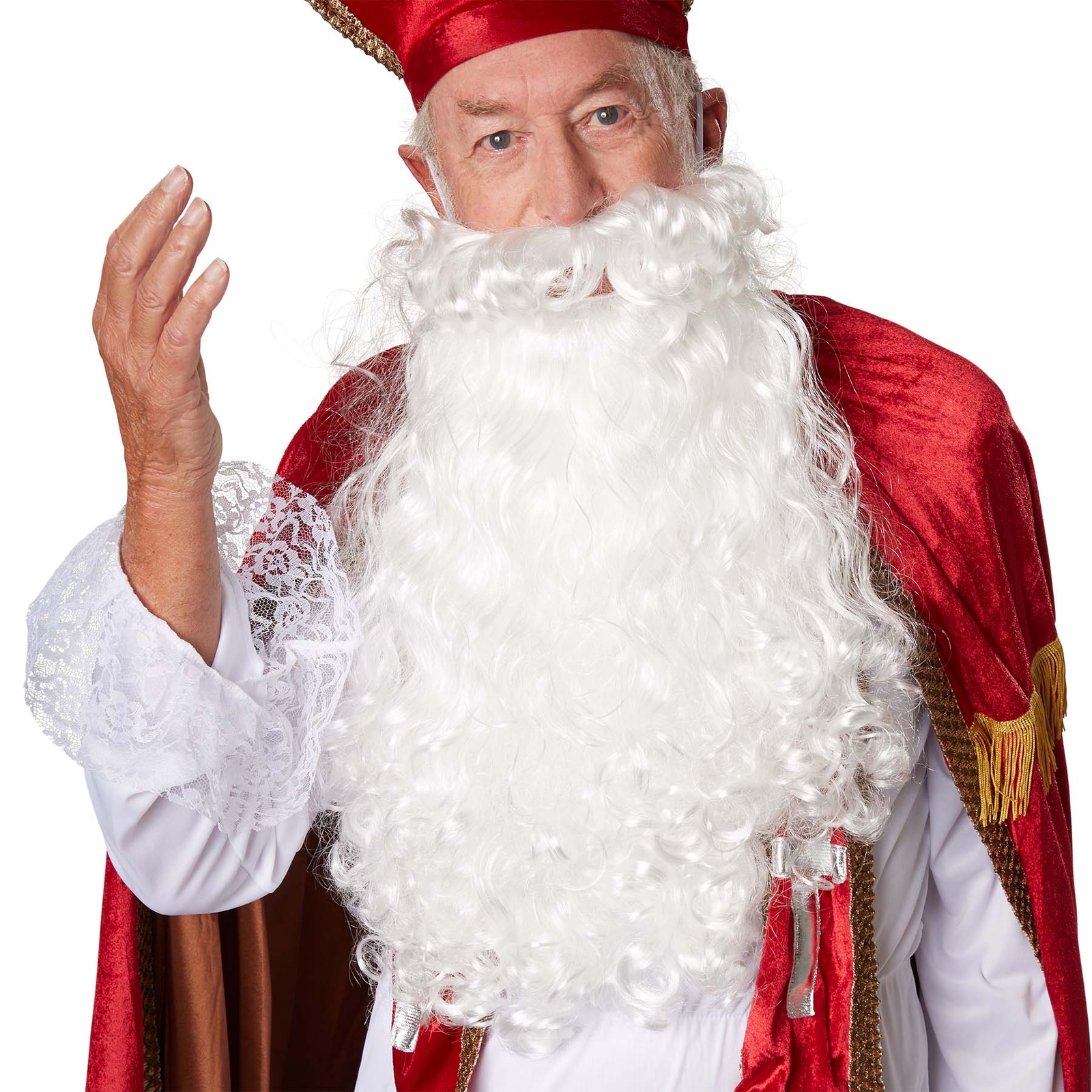 Weihnachtsmann Perücke Bart Nikolaus Santa Claus Kostüm Zubehör Weihnachten weiß