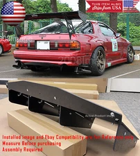 30" x 12.5" ABS Textured Rear Bumper Center Diffuser Fin Black For Honda Acura