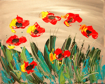 FLOWERS   Modern Abstract   Original Oil Painting  IMPRESSIONIST CANADA  H9Yyj9T