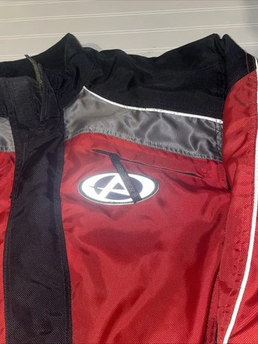 AGV Sport Motorcycle Jacket Men's XL Black Red Zip Heavy Nylon Polyester image 9