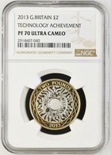 Pop Of Only 1 - 2013 Great Britain £2 Technology Achievement Proof NGC PF 70