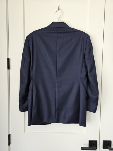 Jos A Bank 38R Traveler Wool Blazer 38R Tailored Fit Suit Jacket Sport Coat Navy - Picture 2 of 18