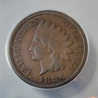 1886 Indian Head Cent 1C, XF 40 ANACS, Type 2 Feather to CA