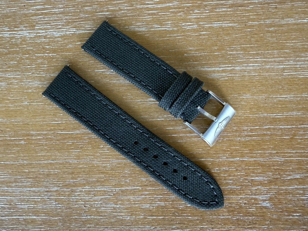 BREITLING ANTHRACITE CANVAS STRAP WITH STEEL BUCKLE 22-20 109W  E79363