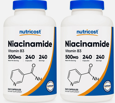 2 PACK - Nutricost Niacinamide Vitamin B3, 500mg, 240 Capsules Each