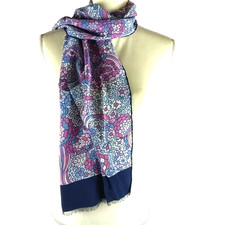 Pura Seta Silk Scarf Rolled Edges 1960's Vintage