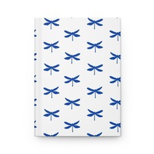 Blue Dragonflies Hard Cover Notebook Lined Pages Matte Aesthetic Journal Book