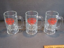 3- Anciennes tasses en verre transparent à bière REED & BELL ROOT BEER
