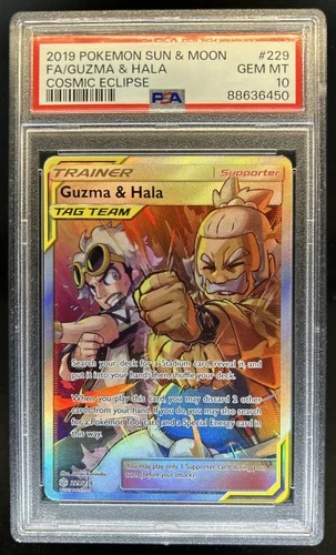 2019 Pokemon SM Cosmic Eclipse Guzma Hala #229/236 PSA 10 GEM MINT