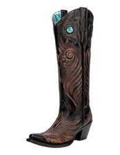 Corral Western Boots Womens Embroidery Overlay Black Honey A4814
