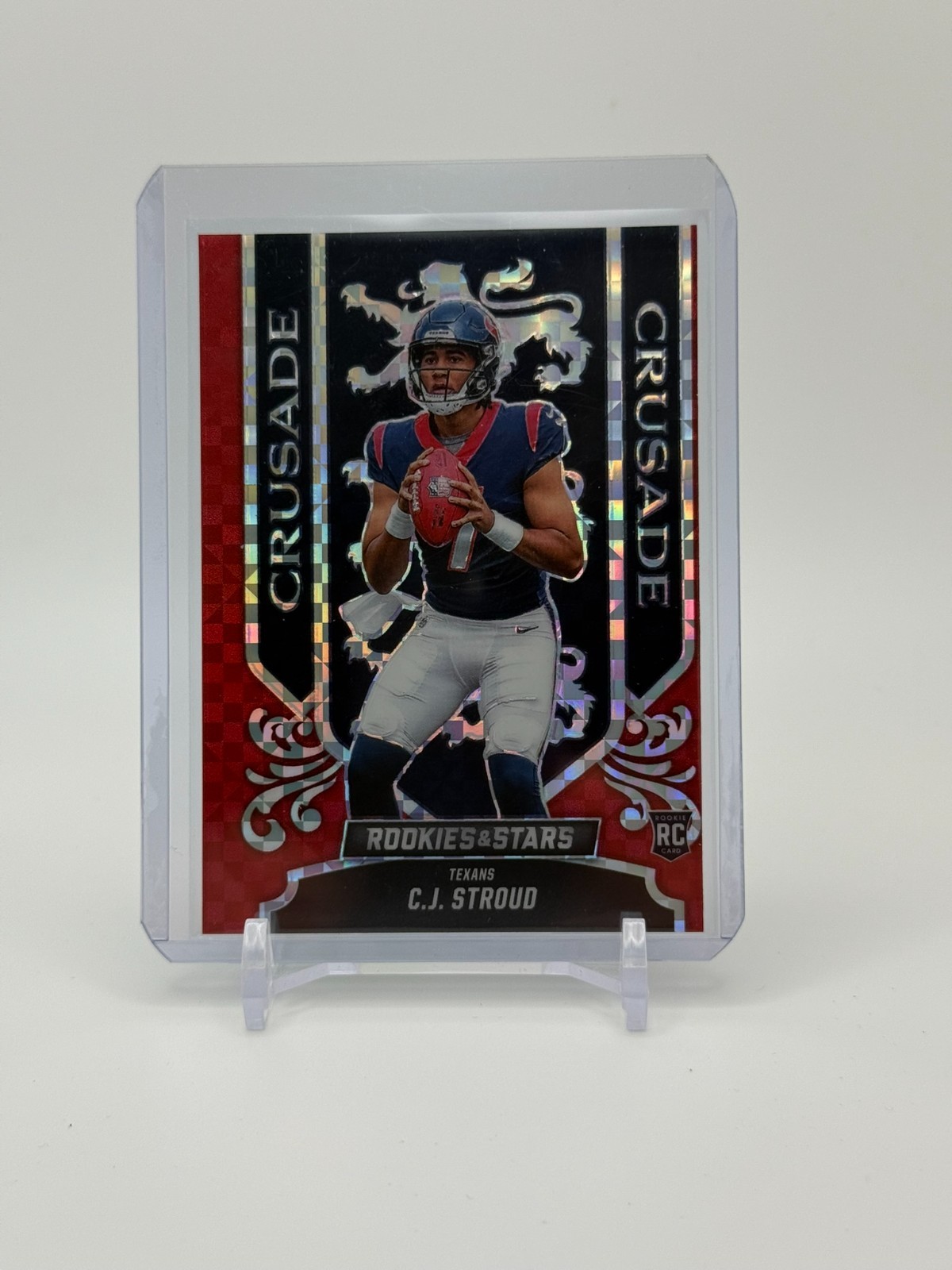 2023 Panini Rookies & Stars Crusade Red Plaid C.J. Stroud Rookie #CR-12 Misprint