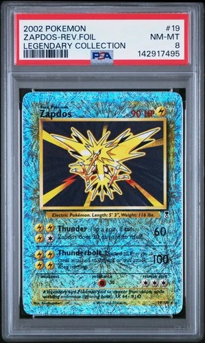 Zapdos Reverse Holo #19 2002 Pokemon Legendary Coll. PSA 8