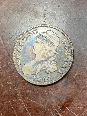 1817 CAPPED BUST HALF DOLLAR FINE+ GREAT COLOR