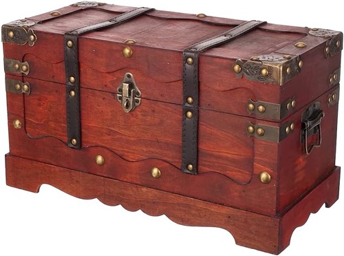 HMF Schatzkiste aus Holz Frankreich Schatztruhe Holztruhe Holzkiste Truhe Box - Bild 4 von 7