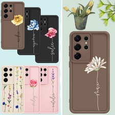 For Samsung Galaxy S25 S26 Ultra A17 Custom TPU Phone Cover Flowers Pattern Case