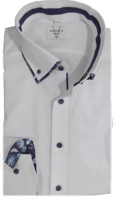 Marvelis Hemd Modern Fit Button Down uni weiss 7272.14.18