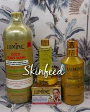 4pcs LUMINE Gold Body Wash  Lotion 400ml  Serum  Face Cream