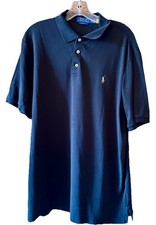 Polo Ralph Lauren Mens Classic Fit Short Sleeve Black Polo Shirt Cotton L